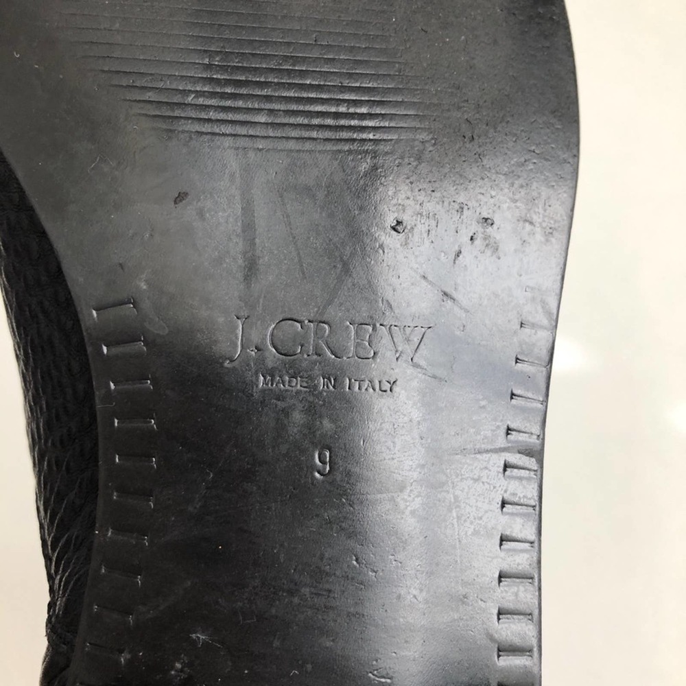 J.Crew Pebble Leather Ankle Booties Size 9 Black - Picture 8 of 9